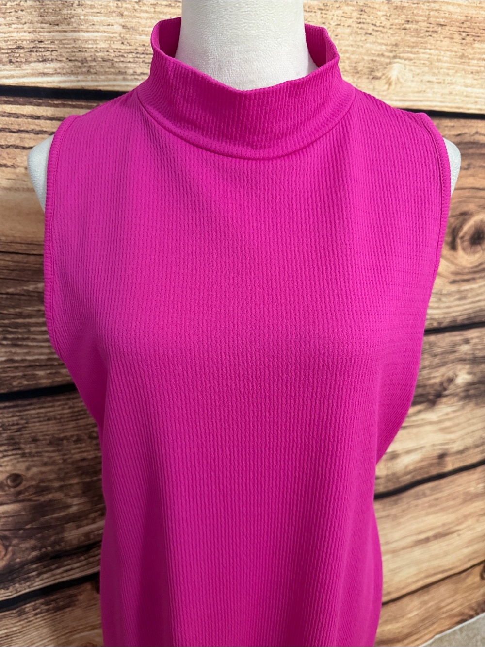 Boohoo Sleeveless Mock Neck Maxi Dress in Bright Pink - Picture 3 of 6